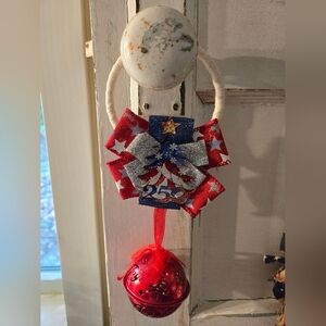 Handmade Christmas USA 250th Anniversary Door Hanger Door Knob Hanger Patriotic